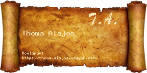 Thoma Alajos névjegykártya